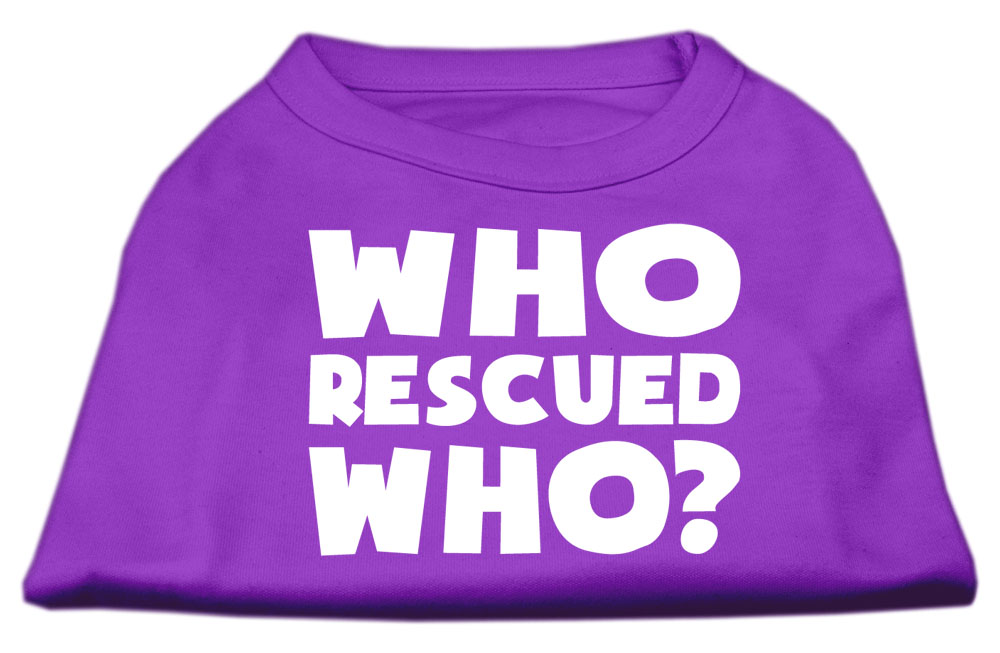 Who Rescued Who Screen Print Shirt Purple XS
